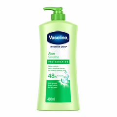 Vaseline Intensive Care Aloe Soothe Pro-Ceramide Body Lotion – 480 ml - product on white background