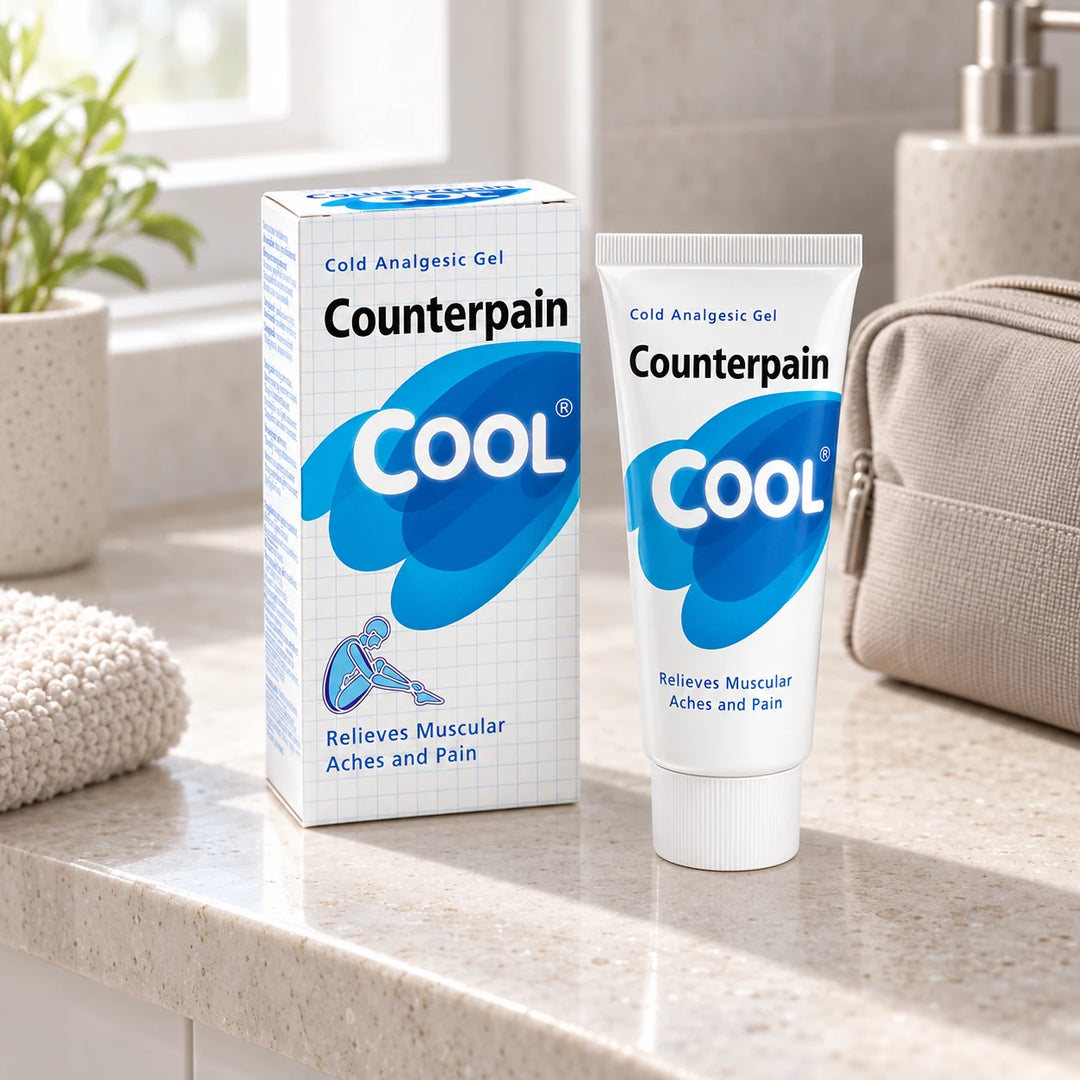 Counterpain Cool Cold Massage Gel 100g – 3 Tubes — lifestyle detail of the product