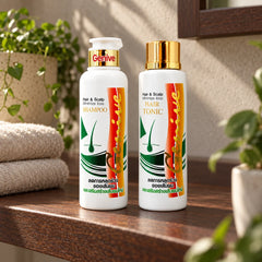 Genive Hair & Scalp Shampoo 120ml + Hair Tonic 120ml Set — lifestyle detail