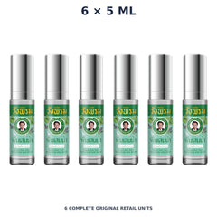 Wang Prom Borneol Liquid Roll-On 5 ml — 6 Roll-Ons — exact supplied quantity on white