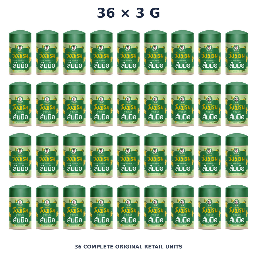 Wang Prom Buddha’s Hand Inhaler 3 g — 36 Inhalers — exact supplied quantity on white