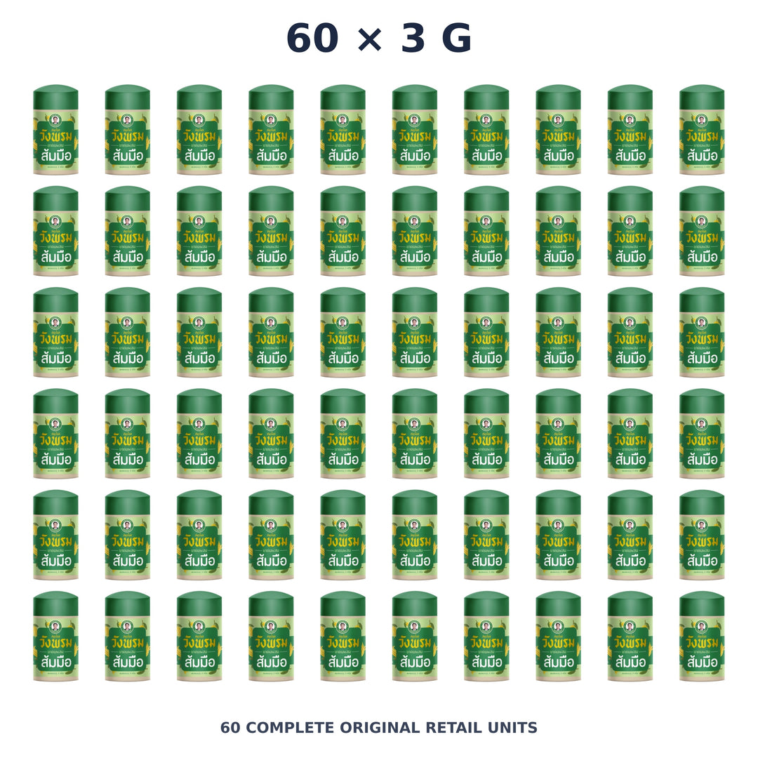 Wang Prom Buddha’s Hand Inhaler 3 g — 60 Inhalers — exact supplied quantity on white
