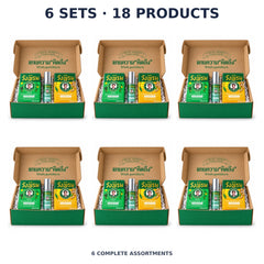 Wang Prom Green & Yellow Balm Duo + Borneol Roll-On Set — 6 Sets · 18 Items — exact supplied quantity on white