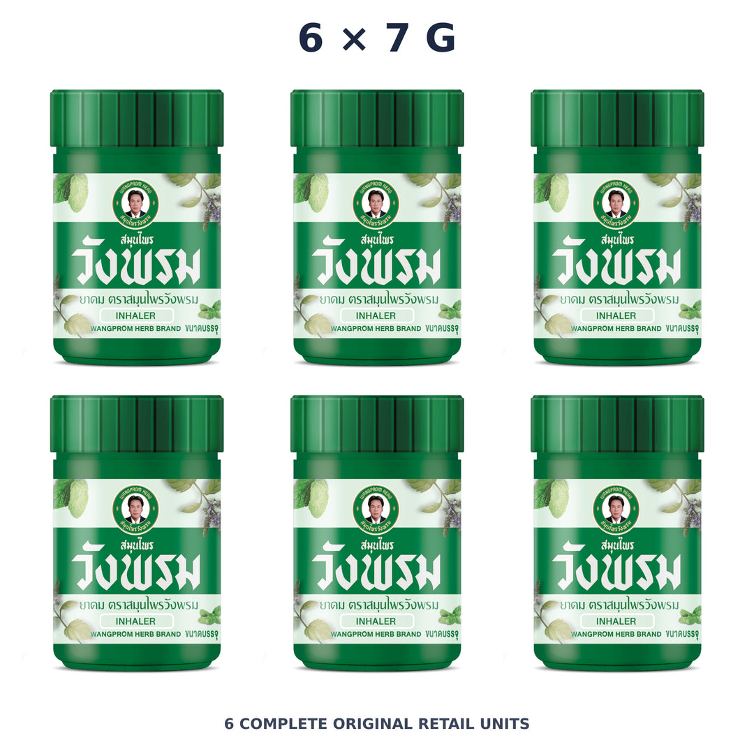 Wang Prom Herbal Inhaler Formula 2 7 g — 6 Inhalers — exact supplied quantity on white