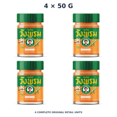 Wang Prom Orange Thao En On Balm 50 g — 4 Jars — exact supplied quantity on white