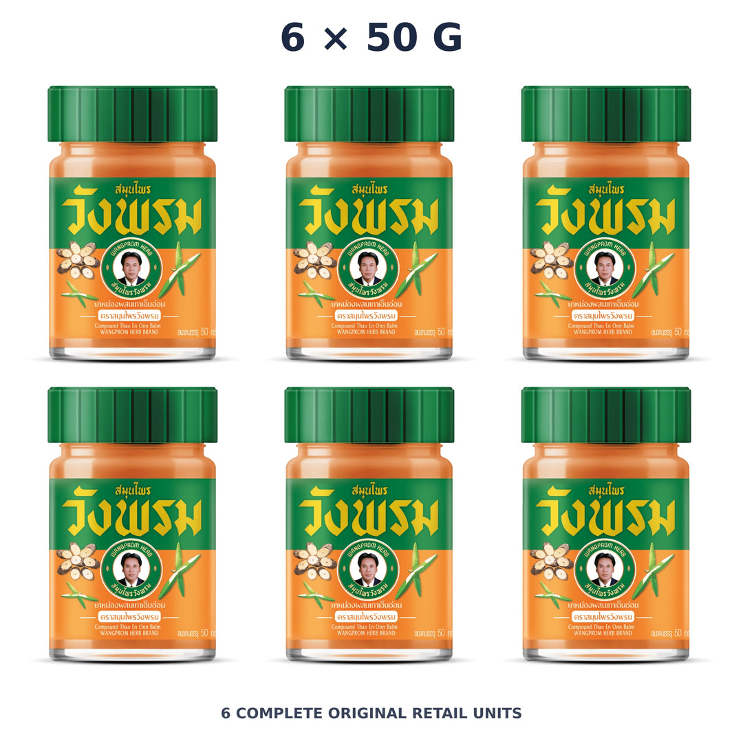 Wang Prom Orange Thao En On Balm 50 g — 6 Jars — exact supplied quantity on white
