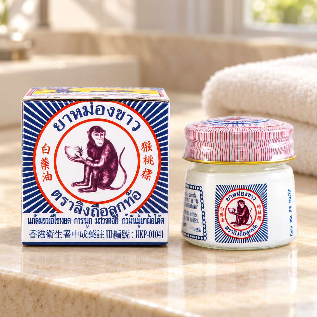 White Monkey Holding Peach Balm 12 g — product reference, lifestyle view 1