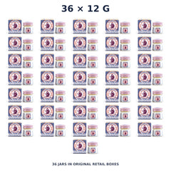 White Monkey Holding Peach Balm 12 g — 36 Jars — exact supplied quantity on white