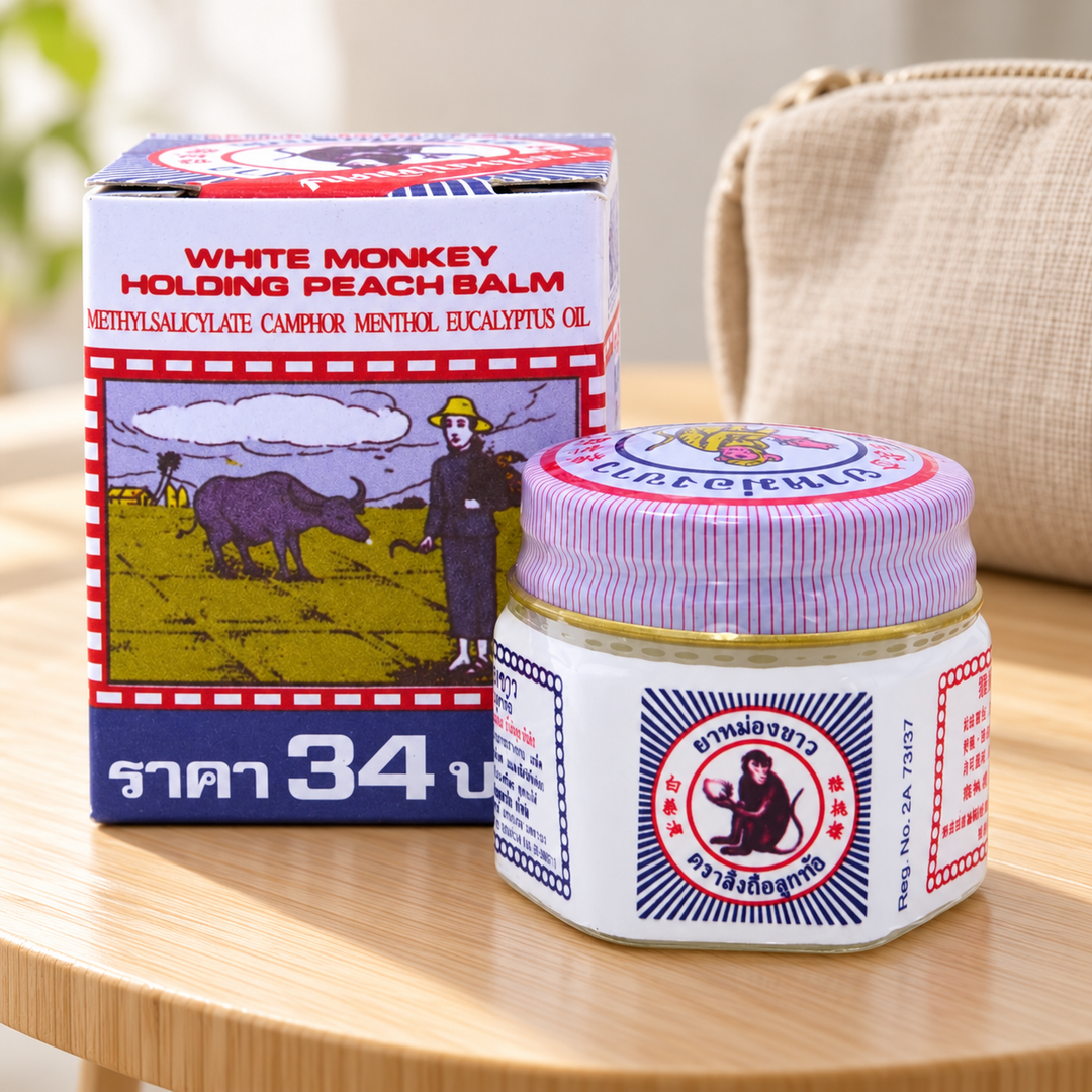 White Monkey Holding Peach Balm 18 g — product reference, lifestyle view 2