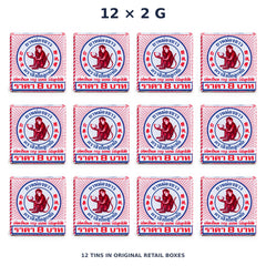 White Monkey Holding Peach Balm 2 g — 12 Tins — exact supplied quantity on white