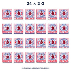 White Monkey Holding Peach Balm 2 g — 24 Tins — exact supplied quantity on white