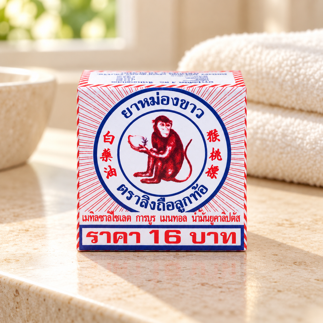 White Monkey Holding Peach Balm 4 g — product reference, lifestyle view 1