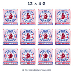 White Monkey Holding Peach Balm 4 g — 12 Tins — exact supplied quantity on white