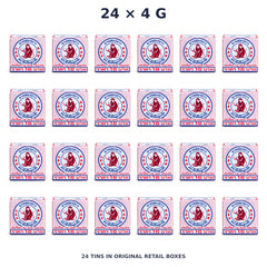White Monkey Holding Peach Balm 4 g — 24 Tins — exact supplied quantity on white