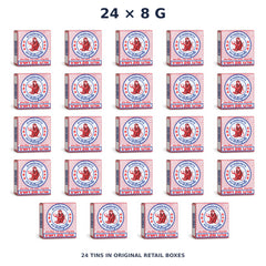 White Monkey Holding Peach Balm 8 g — 24 Tins — exact supplied quantity on white