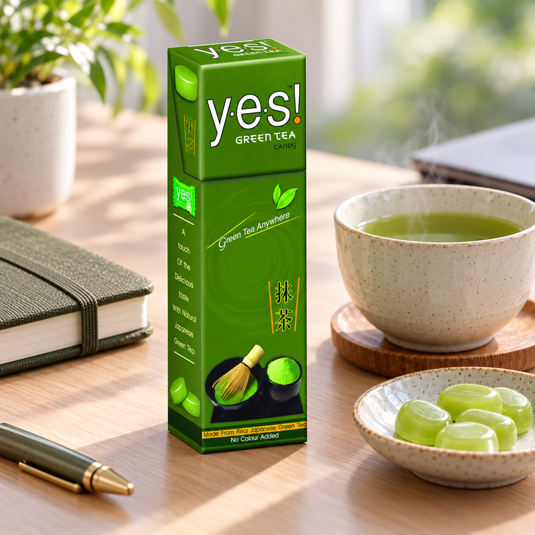 Yes! Green Tea Candy 36 g — Packs of 1, 2, 4 or 6 — illustrative serving suggestion