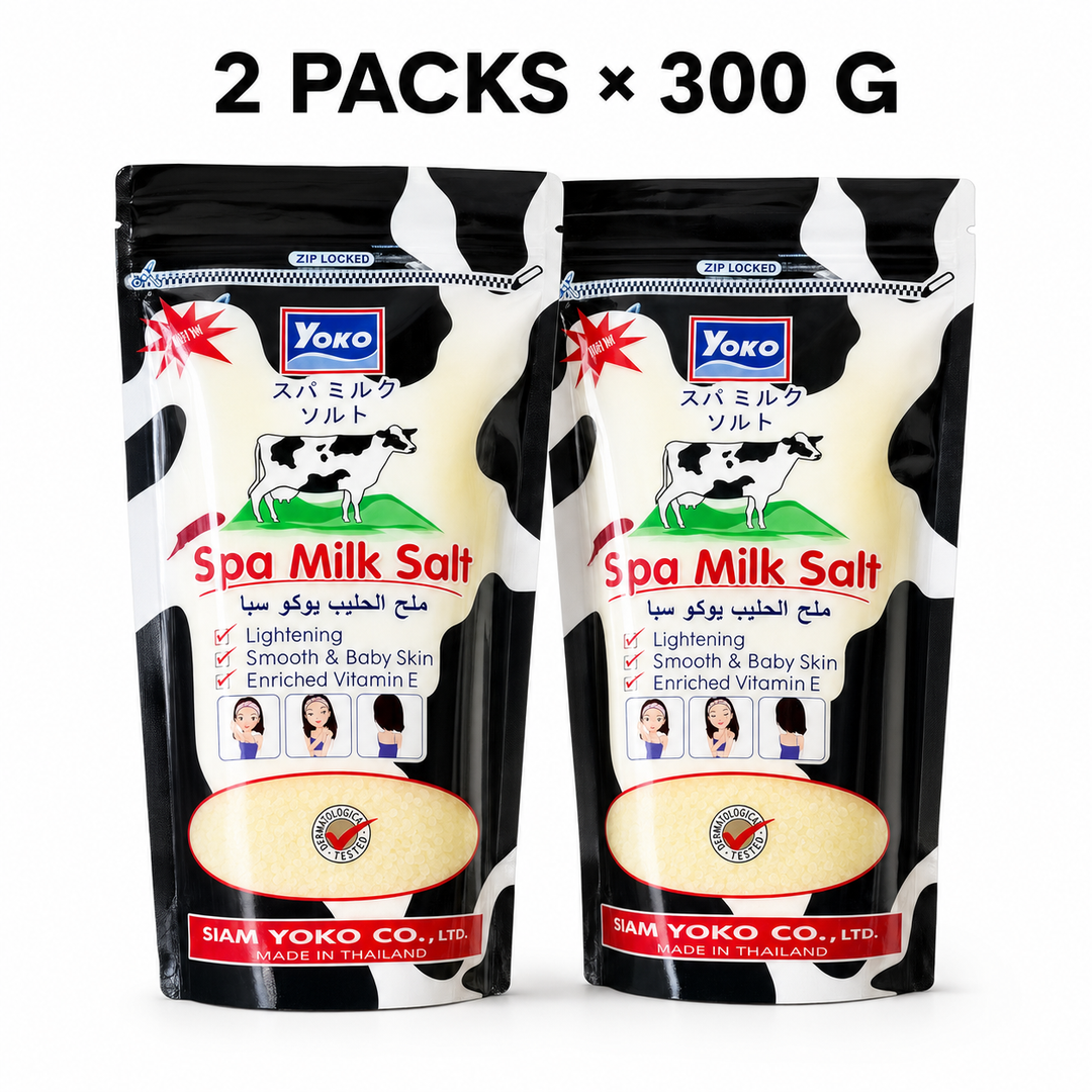 Two packs of YOKO Spa Milk Salt body scrub, 300 g each